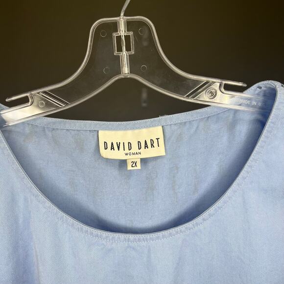 David Dart Blue Sleeveless Top - Size 2X - Excellent Condition - Picture 3 of 6